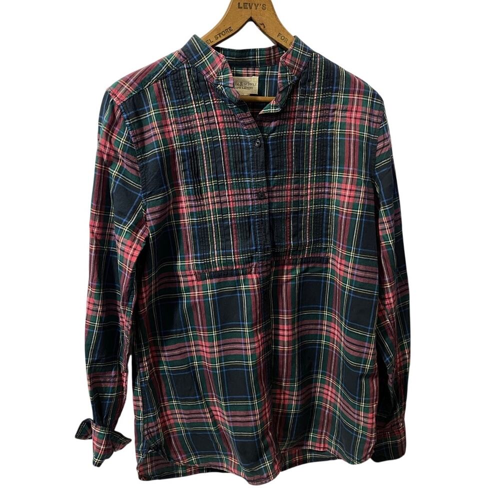DENIM & SUPPLY RALPH LAUREN FLANNEL — Pink & Blue Plaid Button Down Women's M